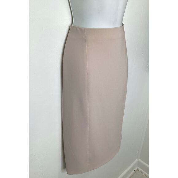 Max Mara Gorgeous Cream Ivory Crepe Stretch Classic Career Pencil Skirt 12  M - Picture 2 of 6